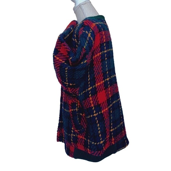 Boyne Valley Weavers 100% Wool Multi-color Plaid Full Zip Sweater/Jacket Sz L/XL - Picture 3 of 9